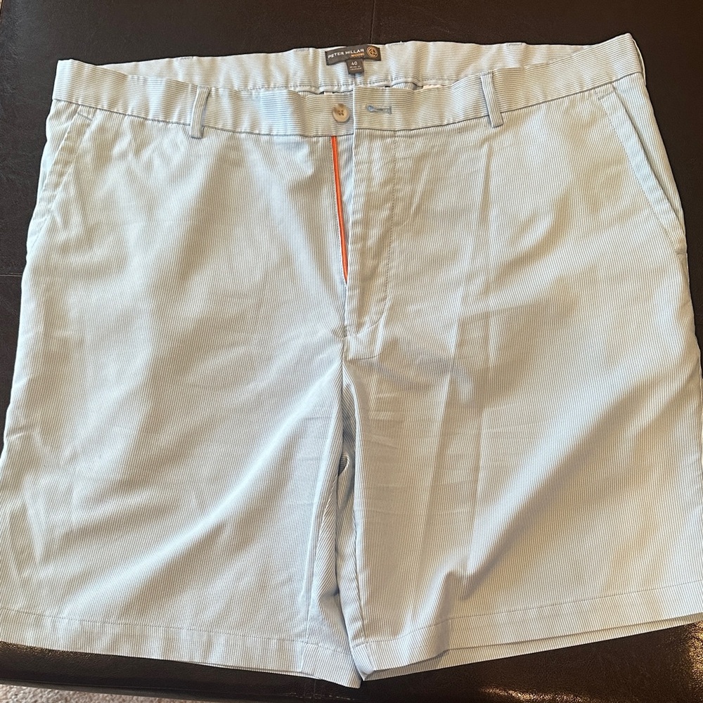 Men's Peter Millar Light Blue Pinstripe Shorts- size 40